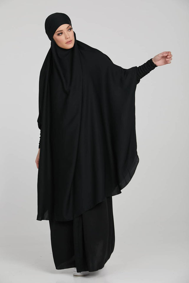 Two Piece Jilbab/ Prayer Set - Black